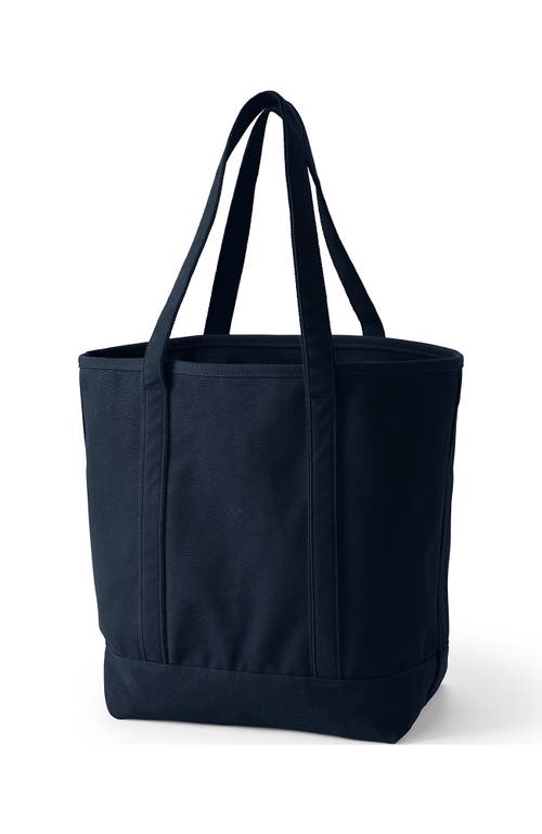 Lands' End Open Top Long Handle Canvas Tote Bag In Radiant Navy