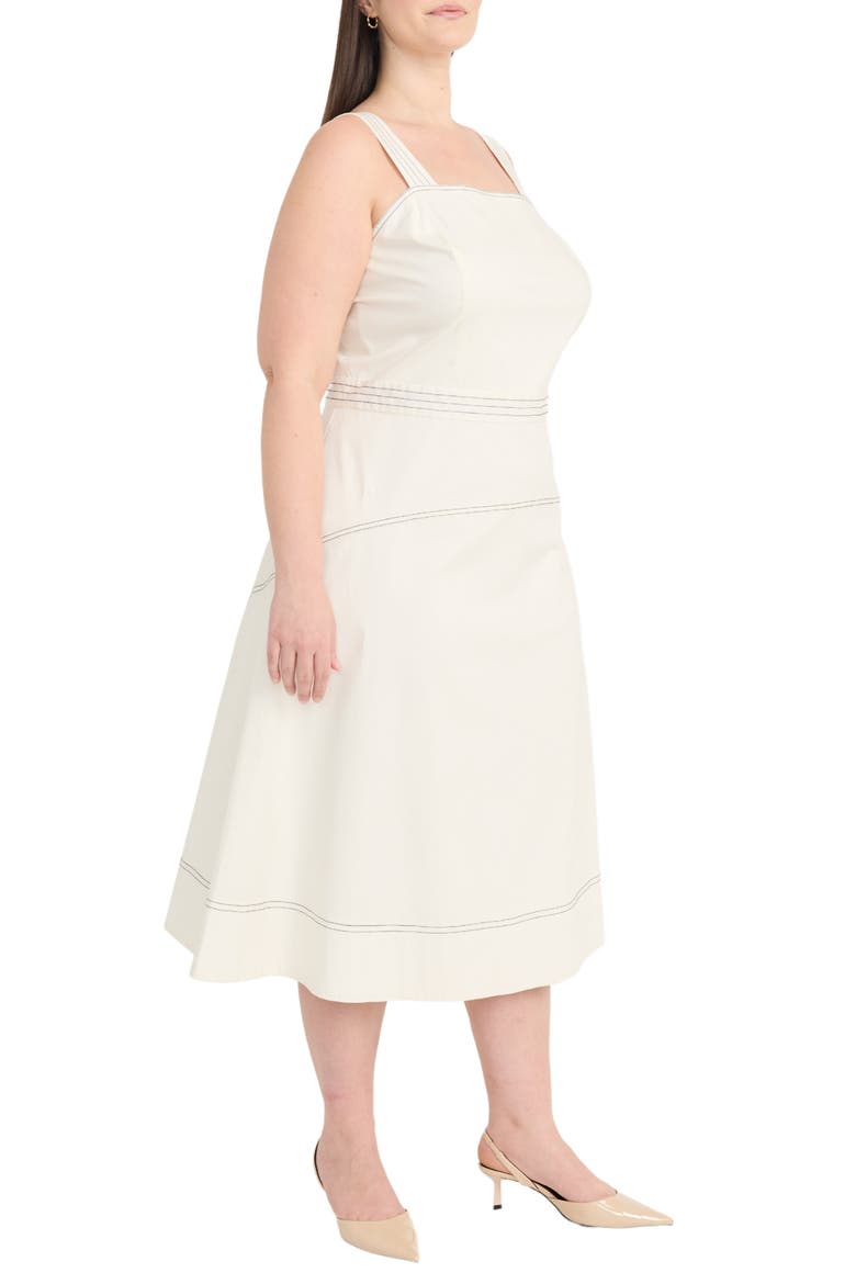 Sleeveless Yoke Skirt Midi Sundress, Alternate, color, SUGAR