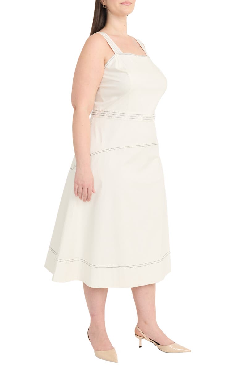 Maggy London Sleeveless Yoke Skirt Midi Sundress, Alternate, color, Sugar