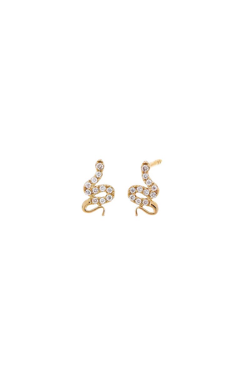 BY ADINA EDEN Diamond Mini Pave Snake Stud Earring 14K, Main, color, 