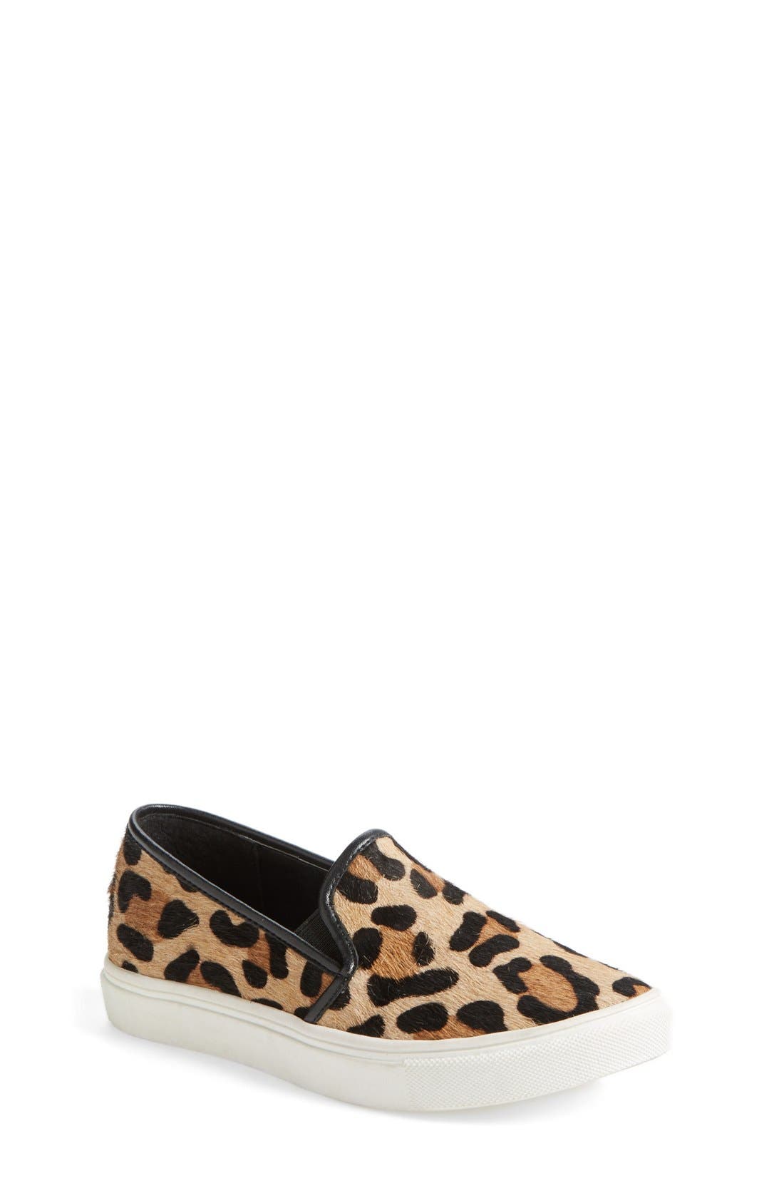 'Ecntric' Calf Hair Slip-On, Main, color, LEOPARD