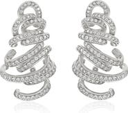 SUZY LEVIAN Cubic Zirconia Spiral Drop Earrings