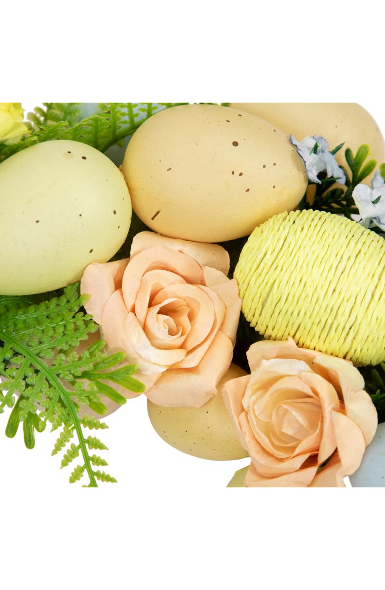 Northlight Roses and Easter Eggs Small Artificial Spring Wreath - 15", Alternate, color, 
