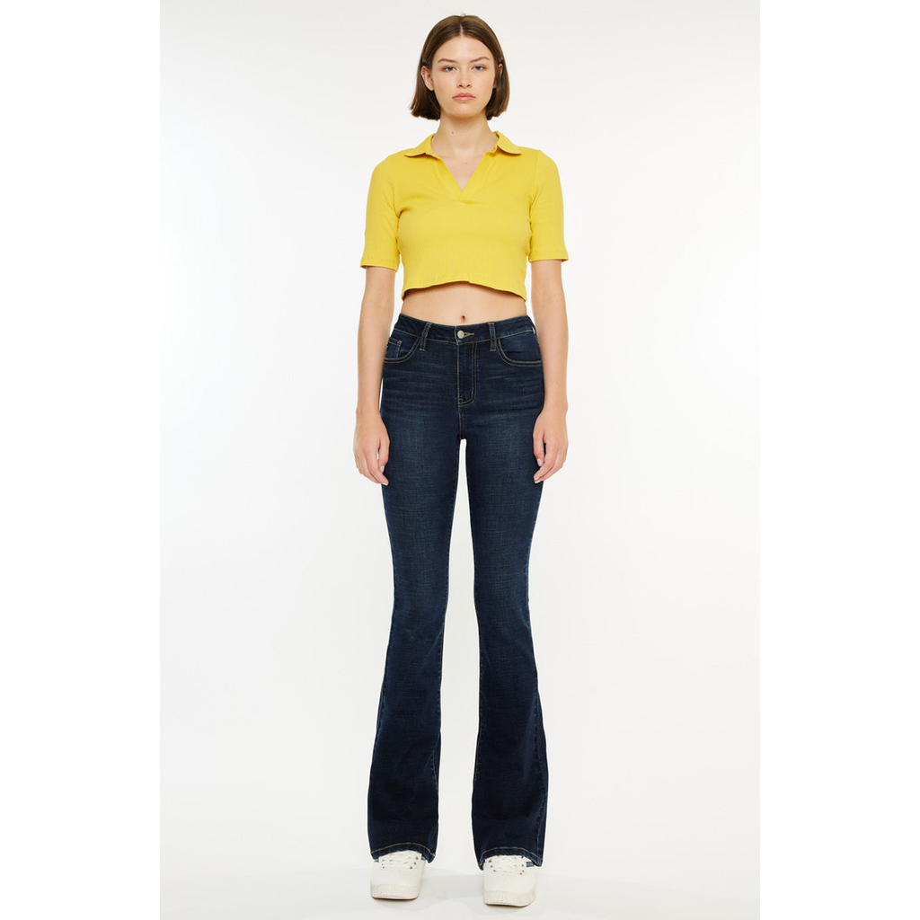 Kancan Avery Essentials High Rise Bootcut Jeans In Blue