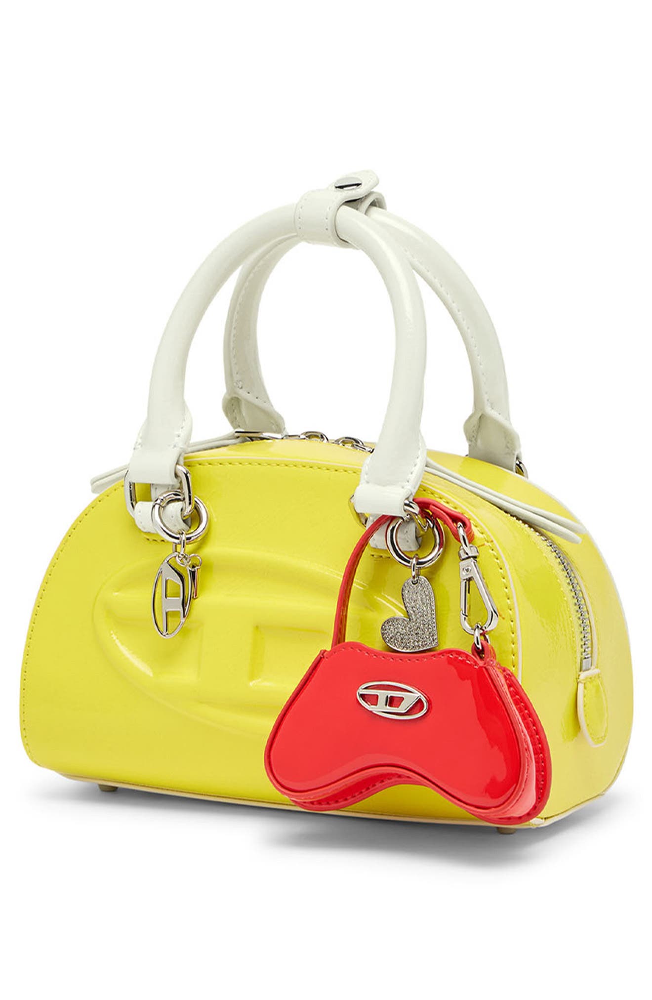 DIESEL<sup>®</sup> Mini 1DR Dome Faux Leather Bowling Bag, Alternate, color, Yellow