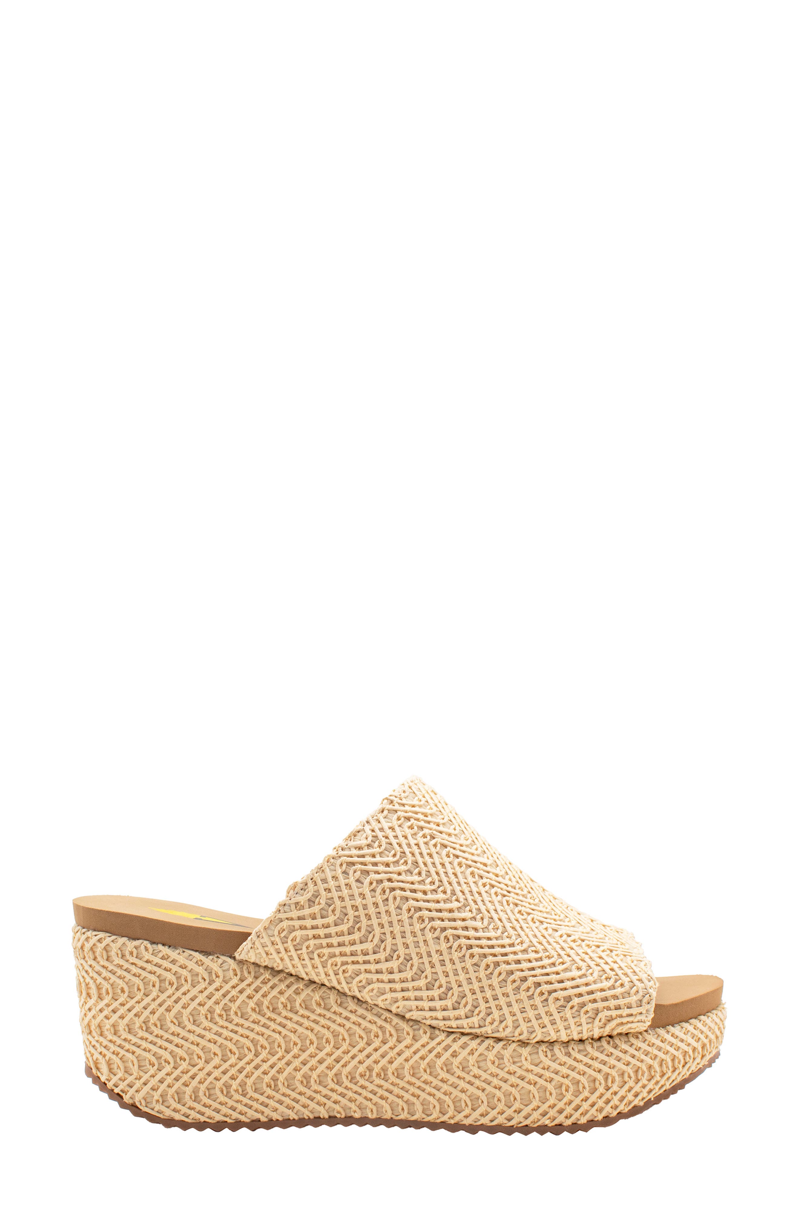 Canteen Water Resistant Raffia Wedge Platform Sandal, Alternate, color, NATURAL