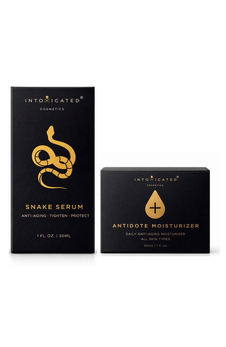 Intoxicated Cosmetics Snake Serum + Antidote Moisturizer | Anti-Aging Formula with Vegan Snake Peptides &  Fine Line Smoothing in a Hydrating Daily Moisturizer, Alternate, color, NO COLOR