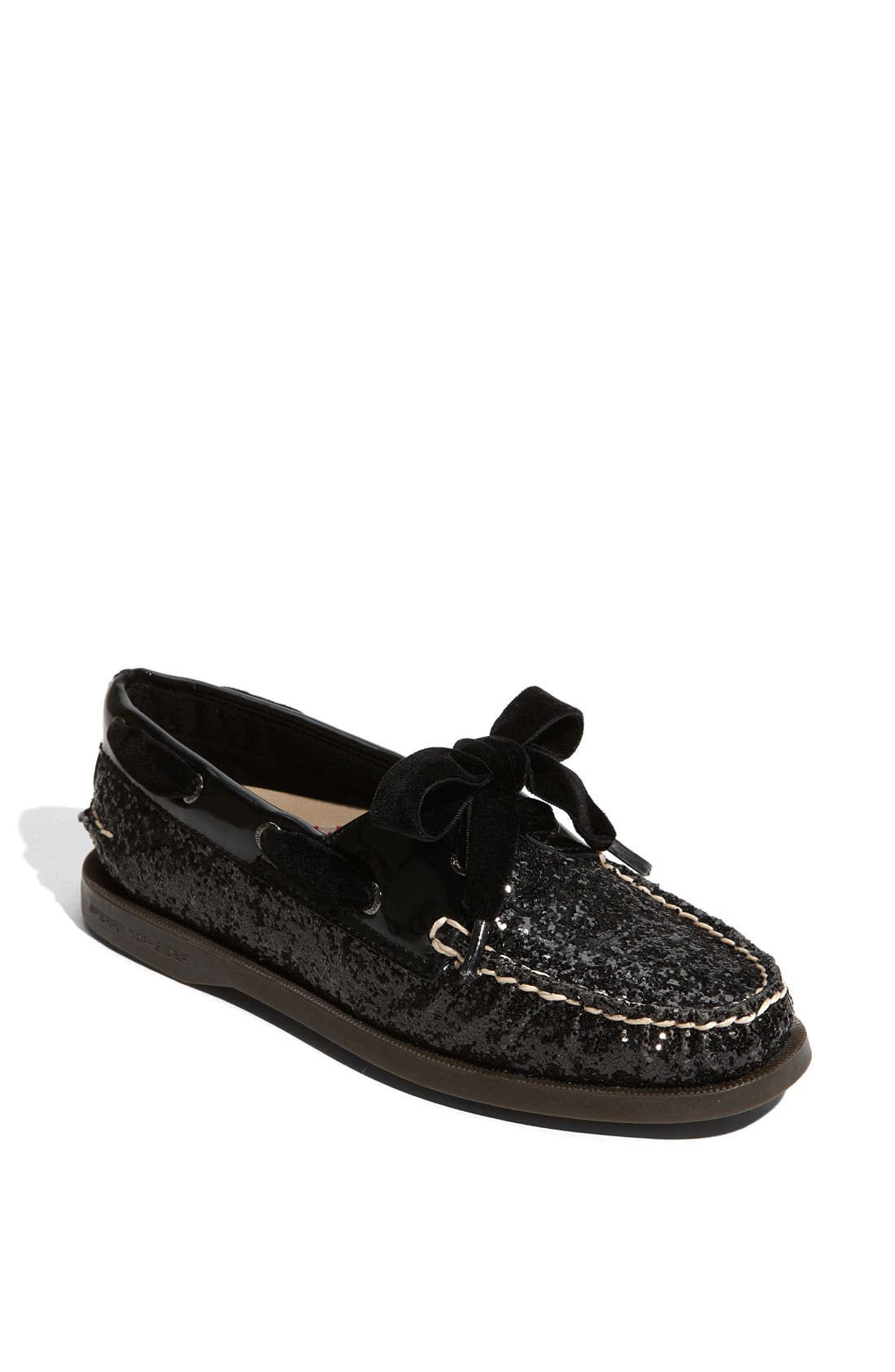 Sperry Top-Sider® 'Authentic Original Glitter' Boat Shoe, Main, color, BLACK GLITTER