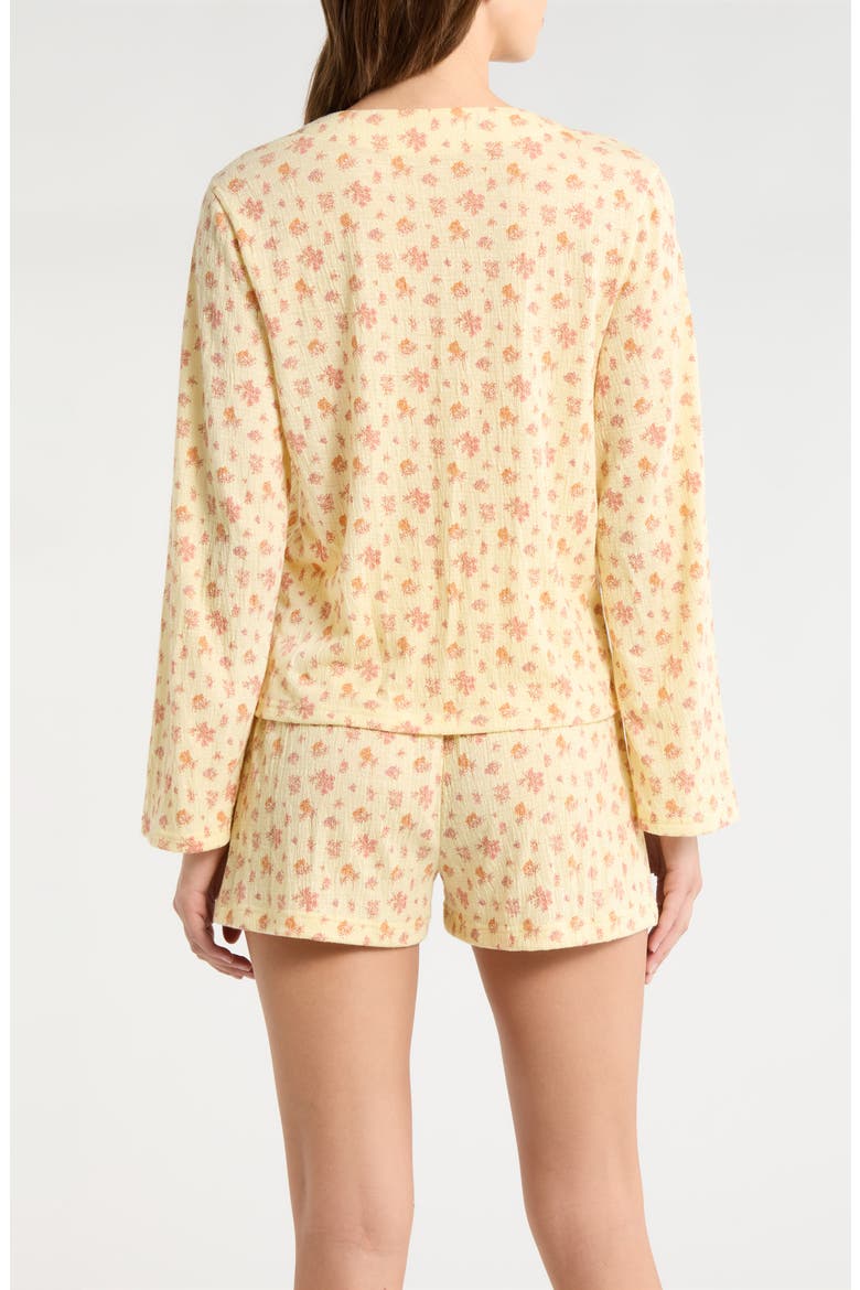 Bow Tie Short Pajamas, Alternate, color, PALE YELLOW