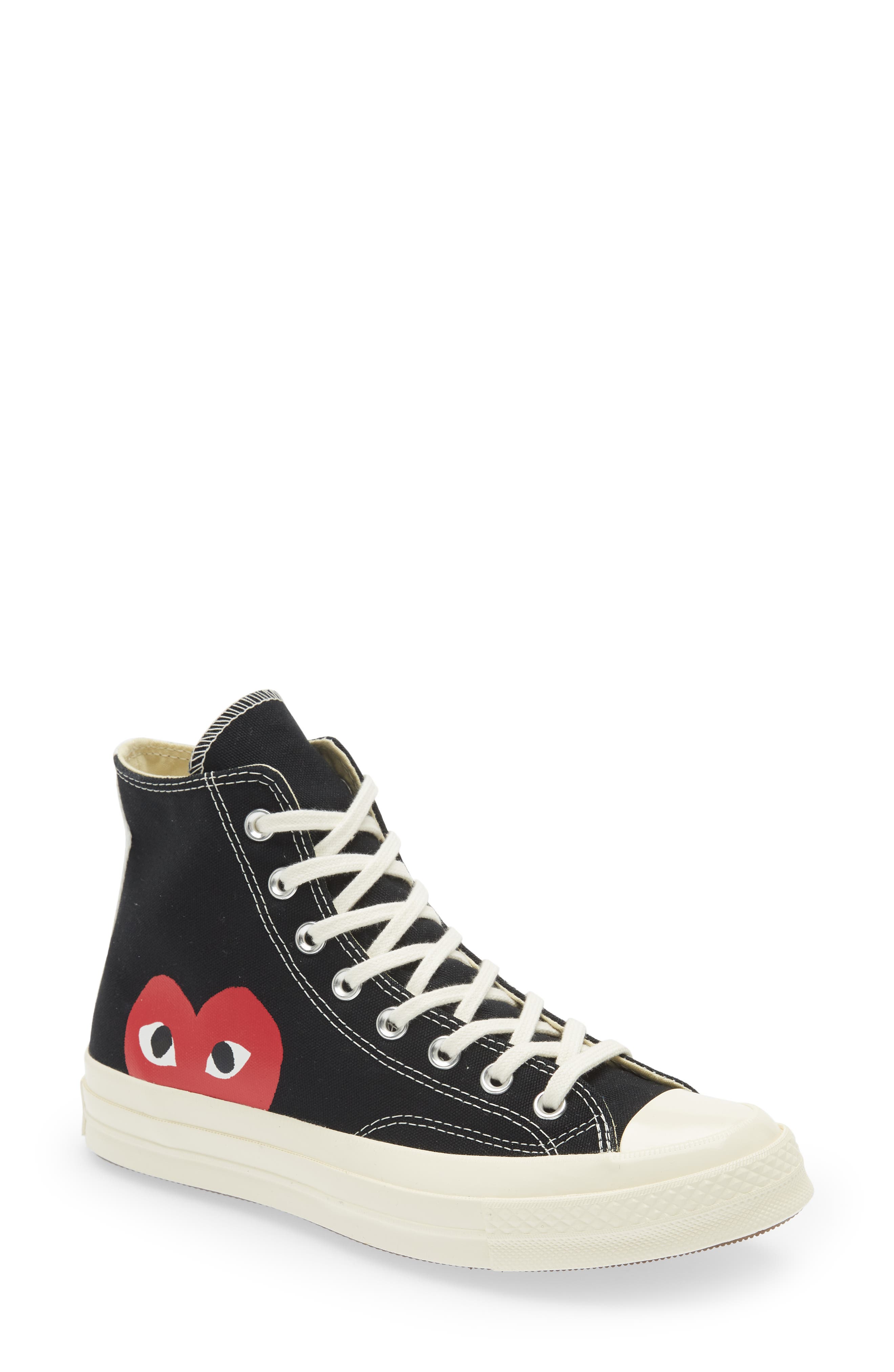 Comme des Garçons PLAY x Converse Chuck Taylor<sup>®</sup> Hidden Heart High Top Sneaker, Main, color, 