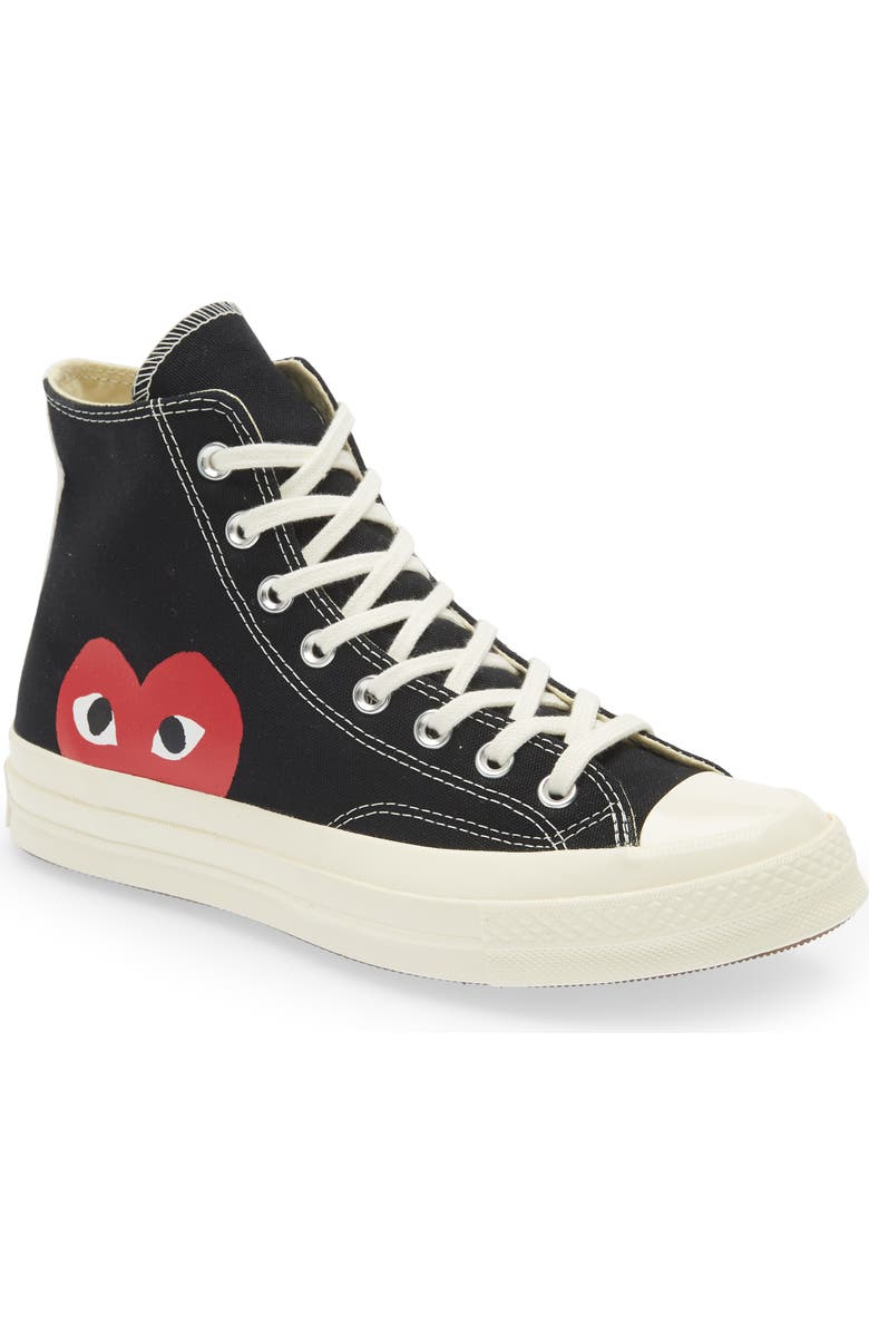 Comme des Garçons PLAY x Converse Chuck Taylor<sup>®</sup> Hidden Heart High Top Sneaker, Main, color,
