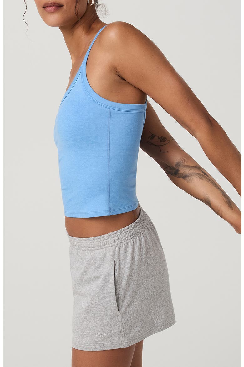 Halo Cross Back Performance Tank, Alternate, color, OASIS BLUE HEATHER