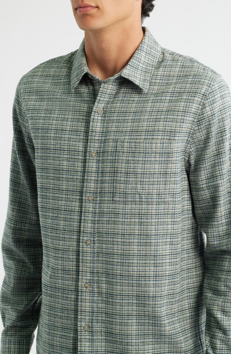 Vince Highclere Plaid Flannel Button-Up Shirt, Alternate, color, Pistachio Combo