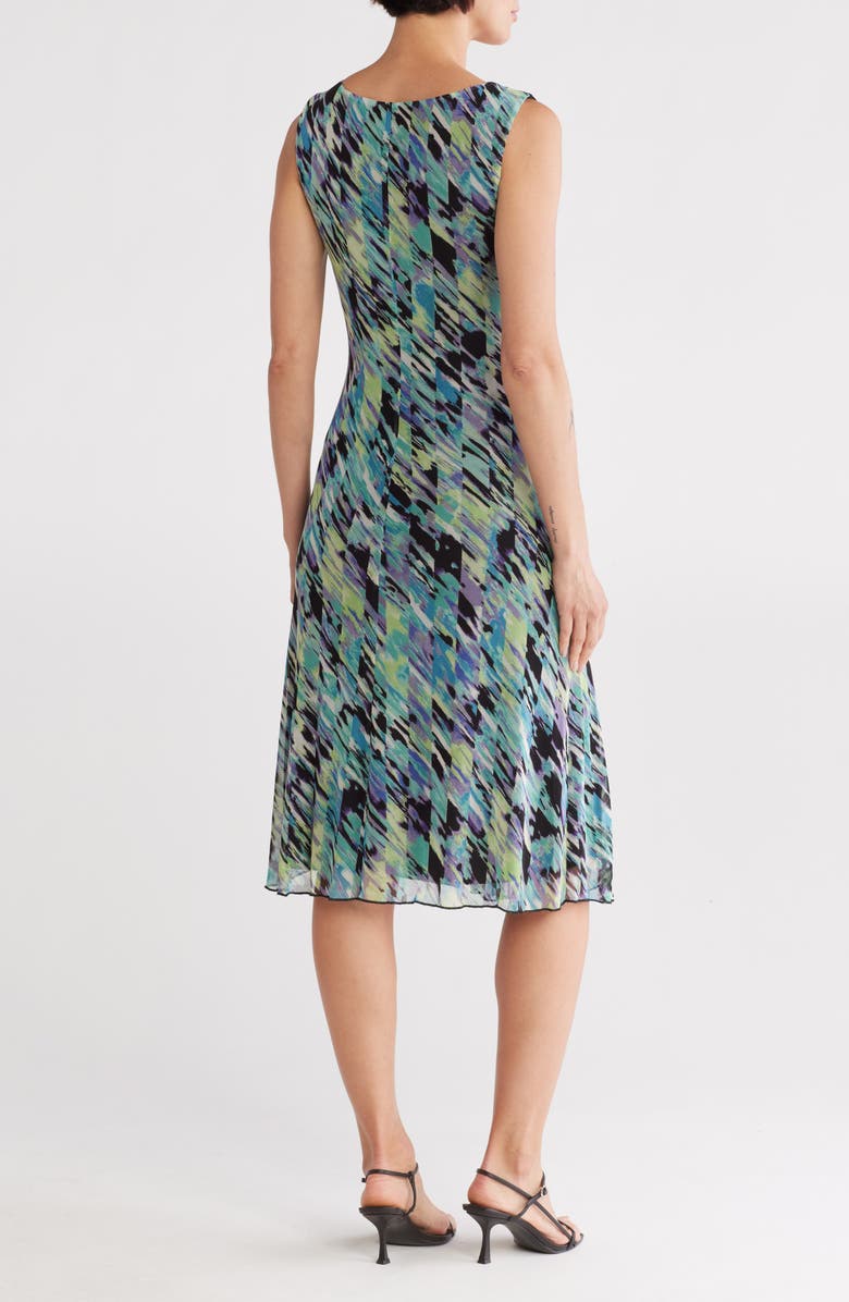 Connected Apparel Vertical Seam Mesh Midi Dress, Alternate, color,