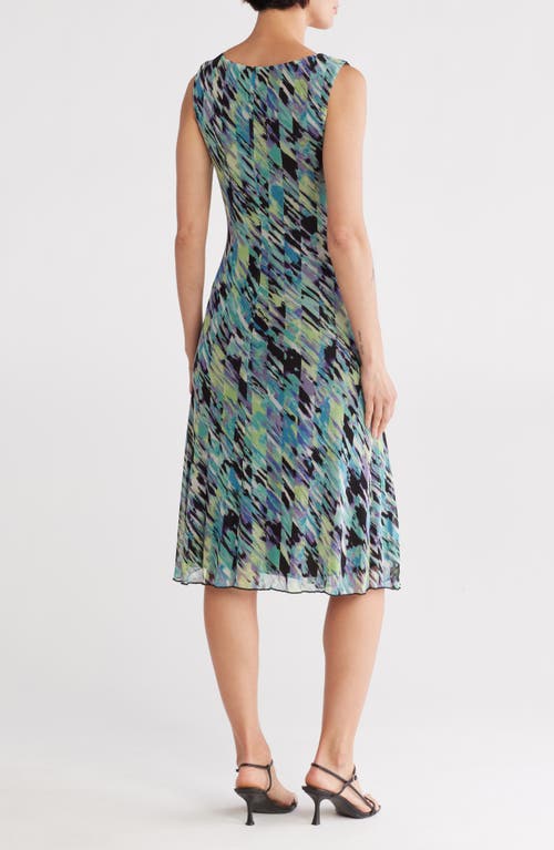 Connected Apparel Vertical Seam Mesh Midi Dress In Seafoam