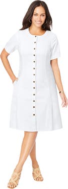 Jessica London Button Front Denim Dress