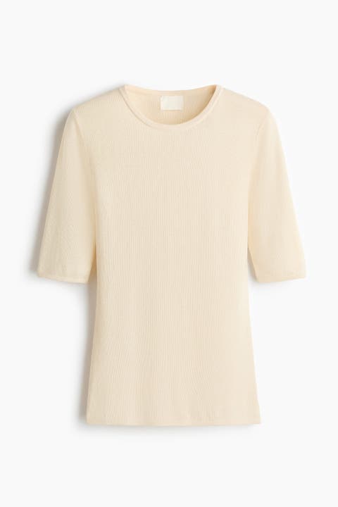 Rib-knit T-shirt