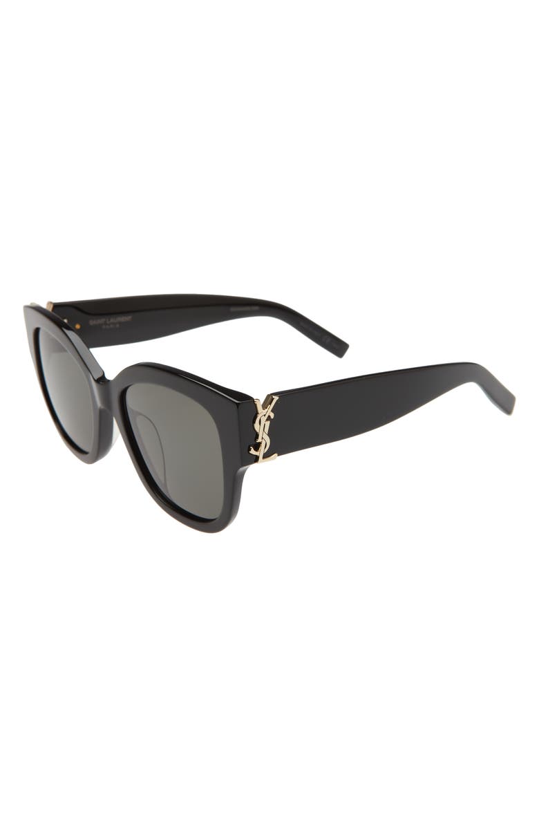Saint Laurent 56mm Cat Eye Sunglasses, Alternate, color, Black