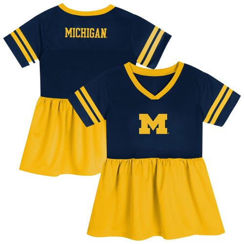 Outerstuff Toddler Navy/maize Michigan Wolverines Stadium Lights Fashion Jersey Dress In Blue