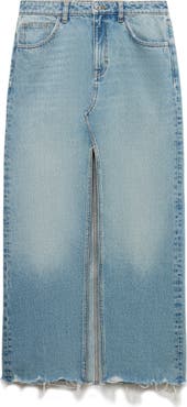 MANGO Denim Maxi Skirt