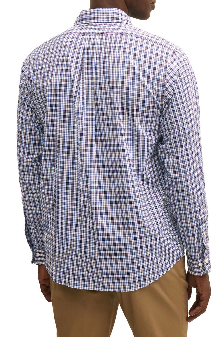 Plaid Performance Oxford Dress Shirt, Alternate, color, WHITE NAVY CHECKERED