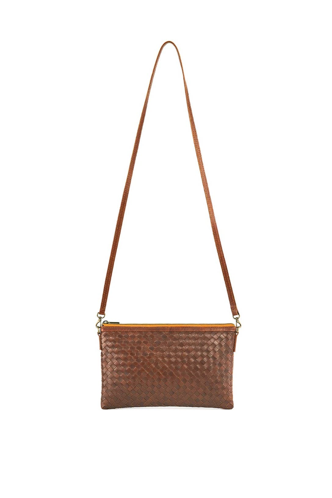 Deux Mains Woven Crossbody Clutch Bag, Alternate, color, Mahogany