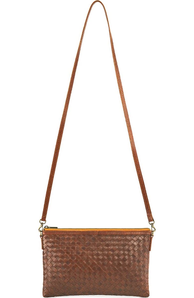 Deux Mains Woven Crossbody Clutch Bag, Alternate, color, Mahogany