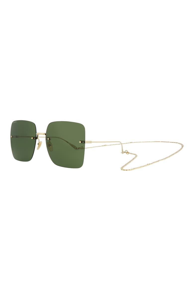 62mm Oversize Square Sunglasses, Alternate, color, GOLD GOLD GREEN