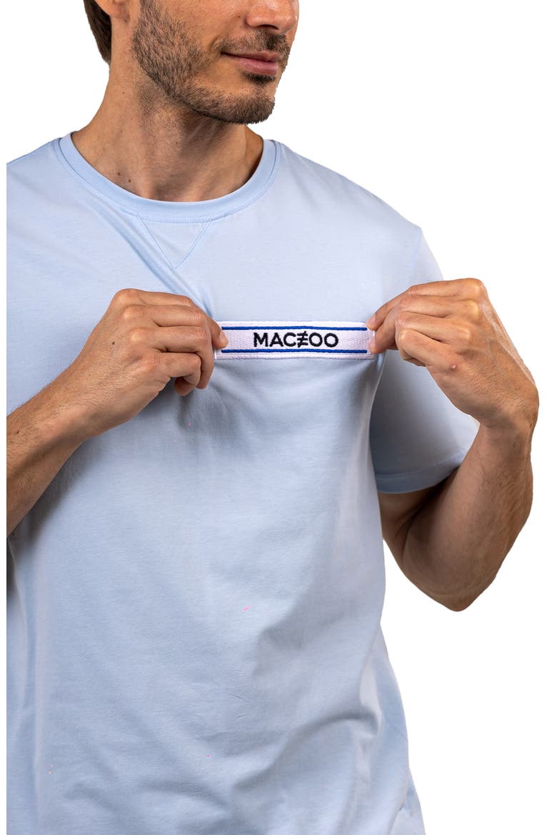 Baron Lightblue Logo Patch Stretch Cotton T-Shirt, Alternate, color, BLUE