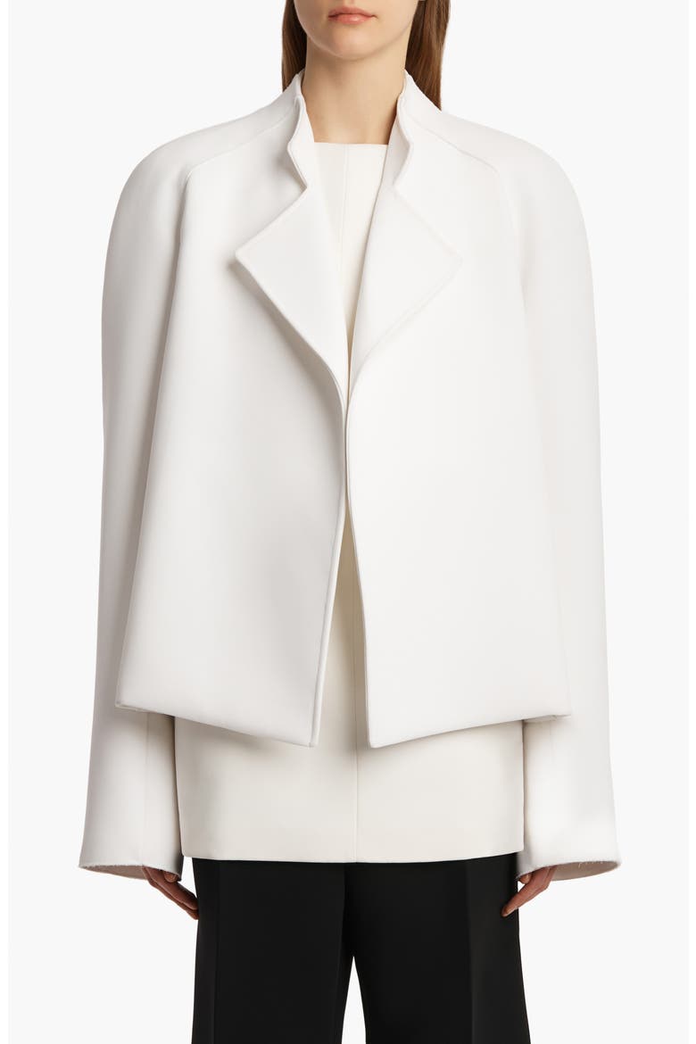 Edith Double Face Crepe Wrap Jacket, Alternate, color, CHALK