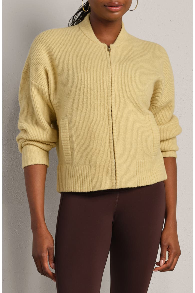 Westside Zip Cardigan, Main, color, GOLDEN FLAX