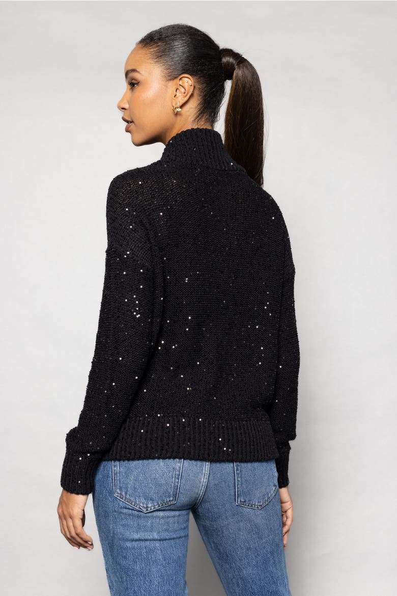 SHIMMER & SHAKER BOMBER, Alternate, color, BLACK