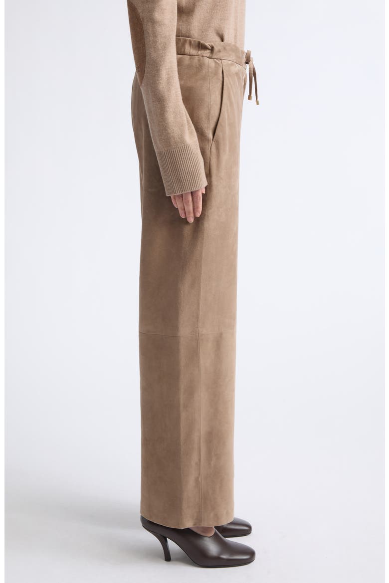 Tempio Suede Straight Leg Leather Pants, Alternate, color, COLONIAL