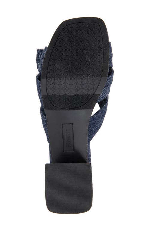 Esprit Summer Block Heel Sandal In Dark Blue Denim