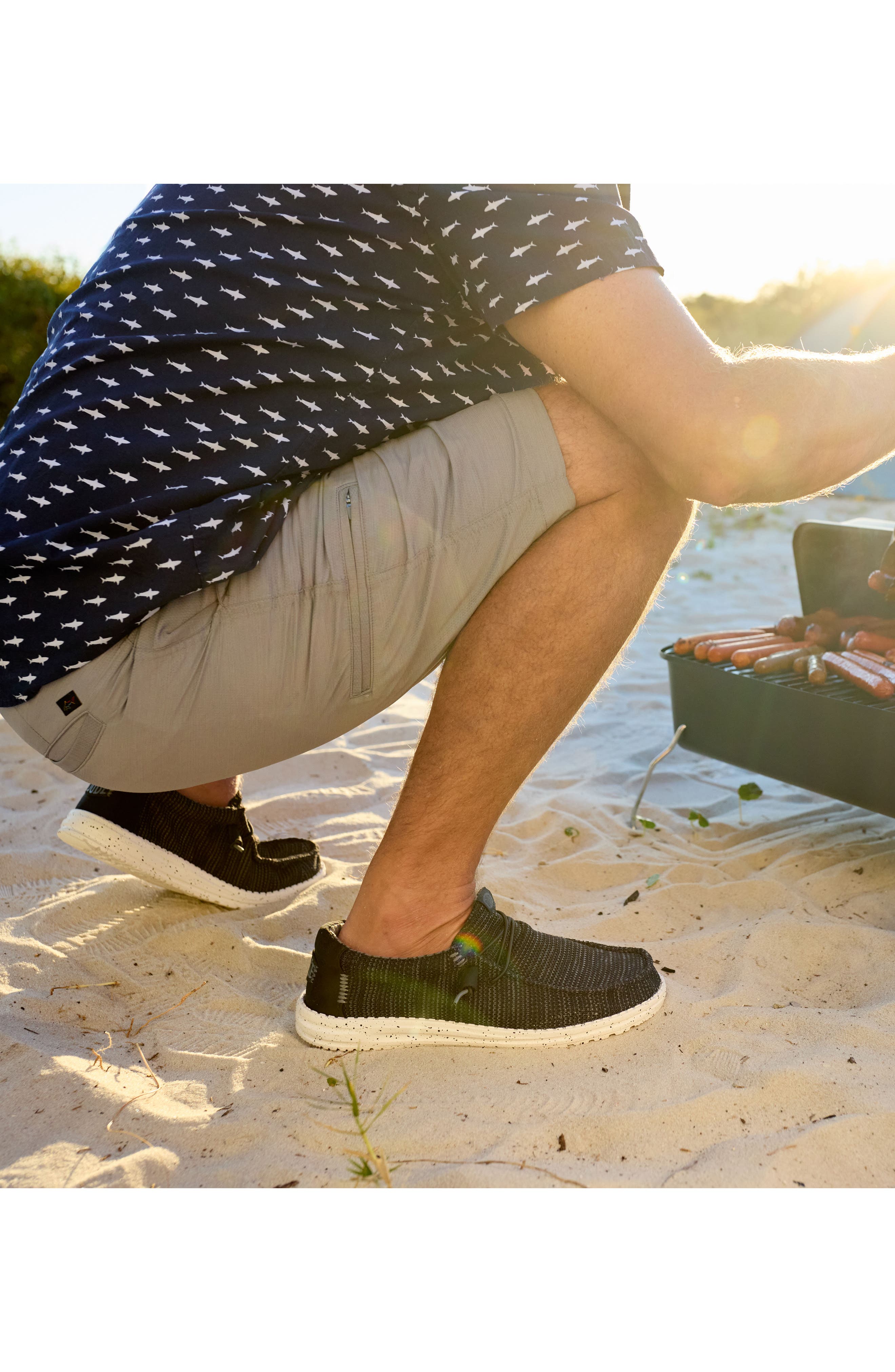 Wally Stretch Sox Slip-On, Alternate, color, BLACK/ WHITE