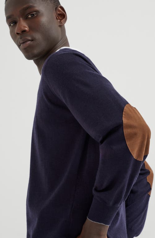 Brunello Cucinelli Men Wool Sweater In Navy Blue