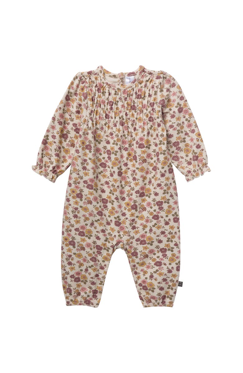 Modern Moments<sup
™</sup
 by Gerber Smocked Long Leg Romper, Main, color, Rainy Day Floral