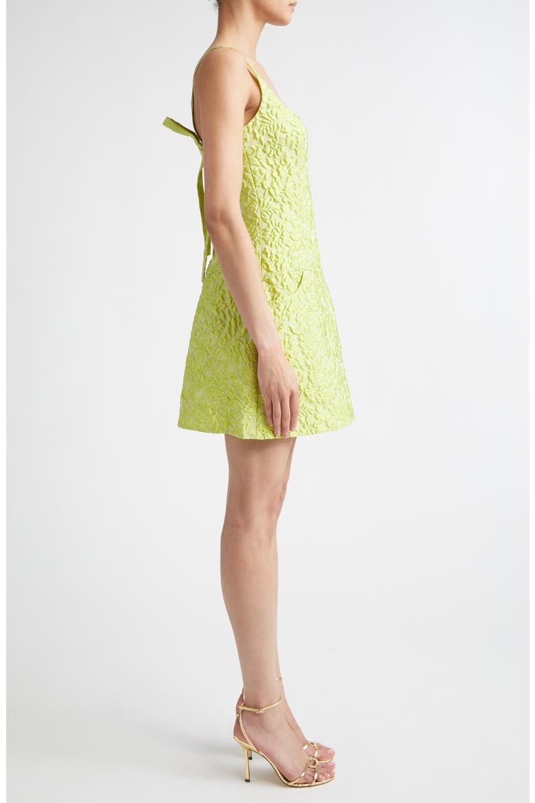 Eliezer Cloqué Minidress, Alternate, color, LIME GREEN