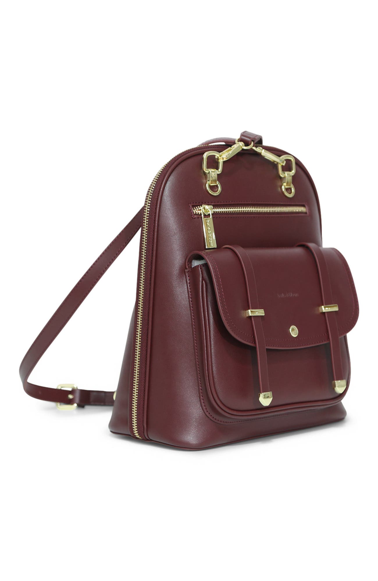 Belle & Bloom 5th Ave Leather Backpack, Alternate, color, Burgundy
