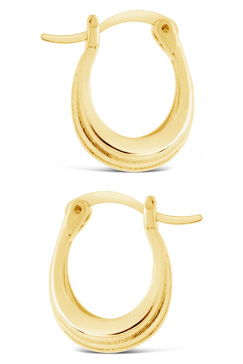 Ripple Hoop Earrings, Alternate, color, GOLD
