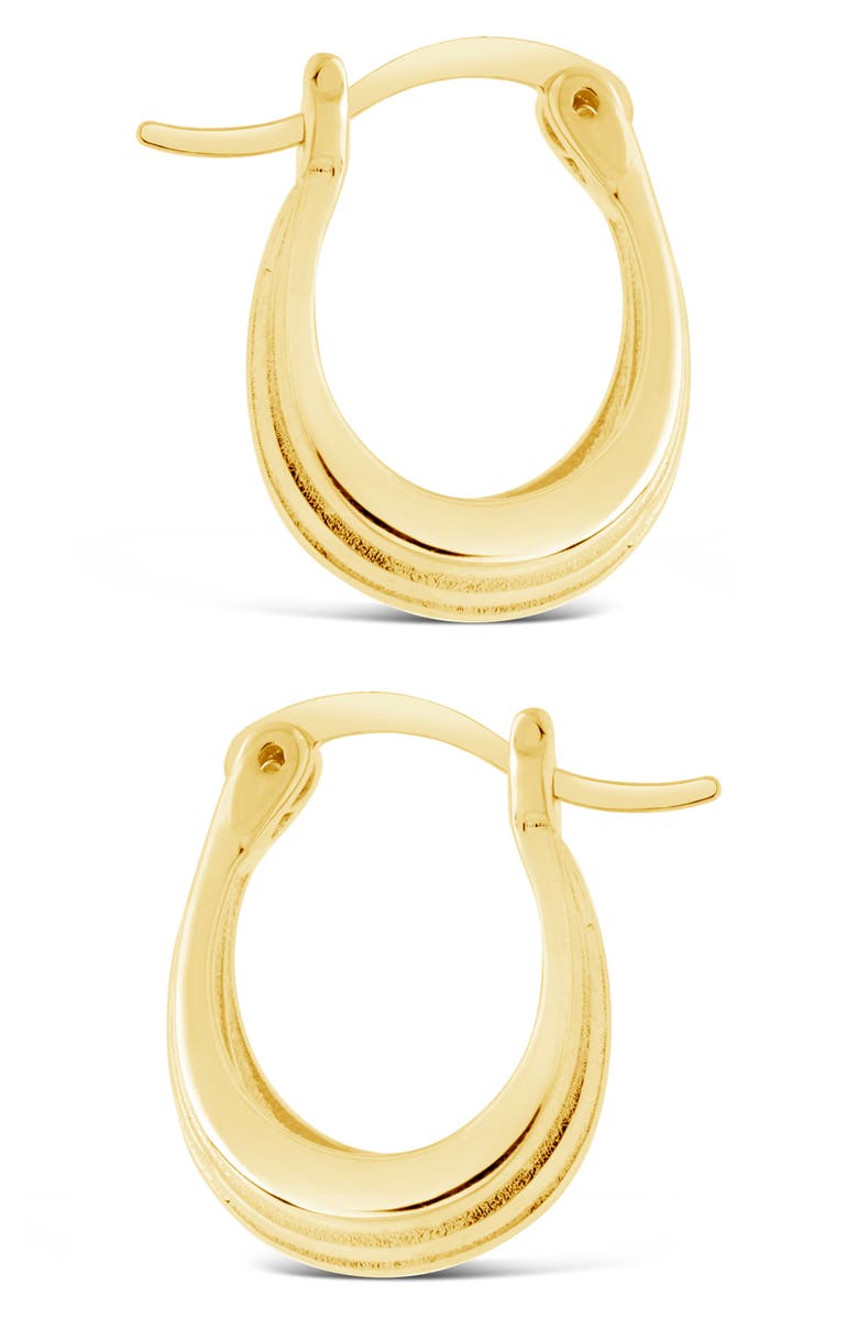 Sterling Forever Ripple Hoop Earrings, Alternate, color, Gold