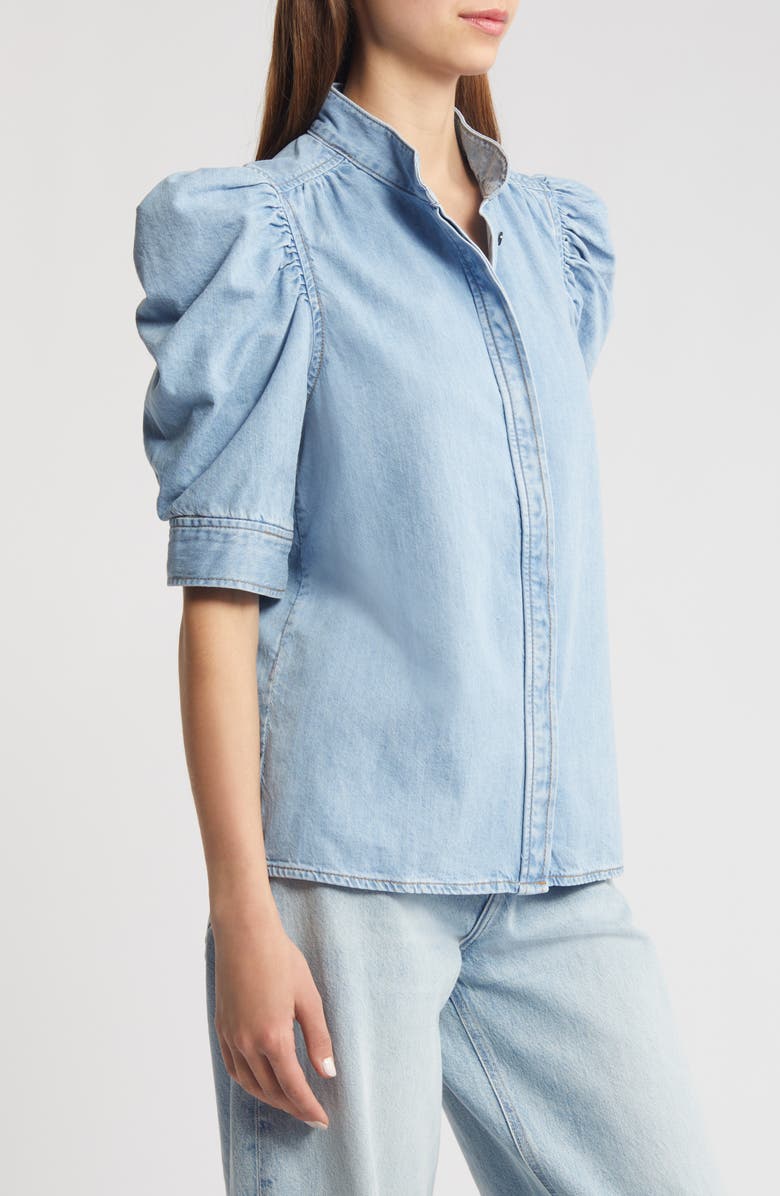 FRAME Gillian Puff Sleeve Denim Shirt, Alternate, color, 