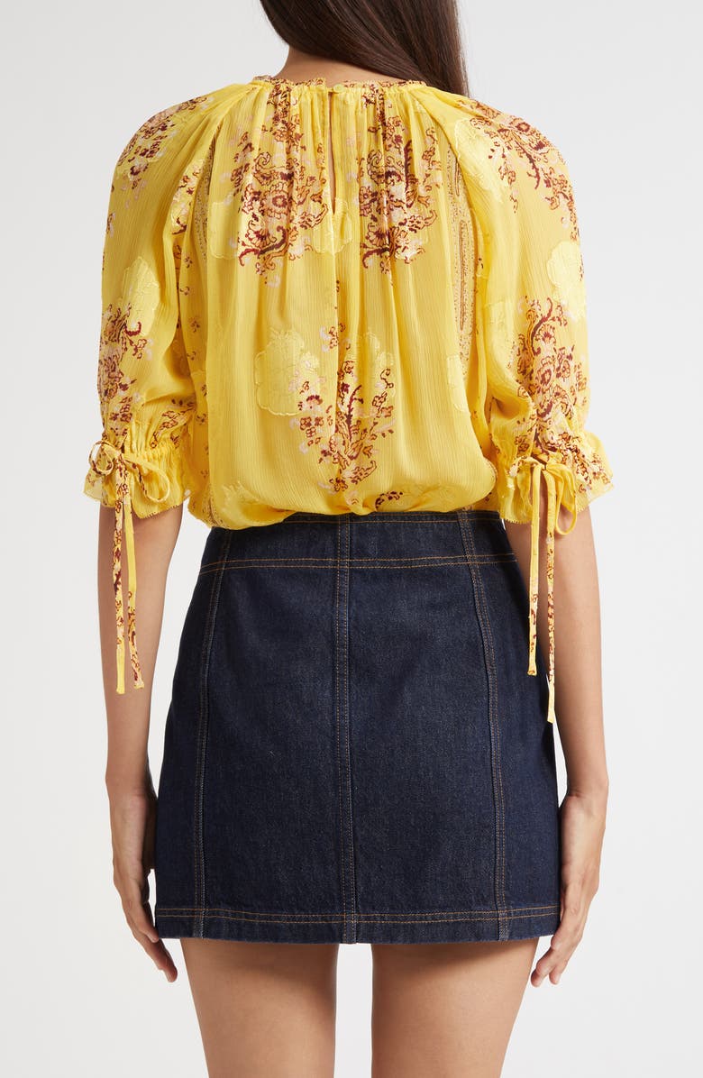 Ulla Johnson Pippa Floral Silk Blend Top, Alternate, color, Soleil
