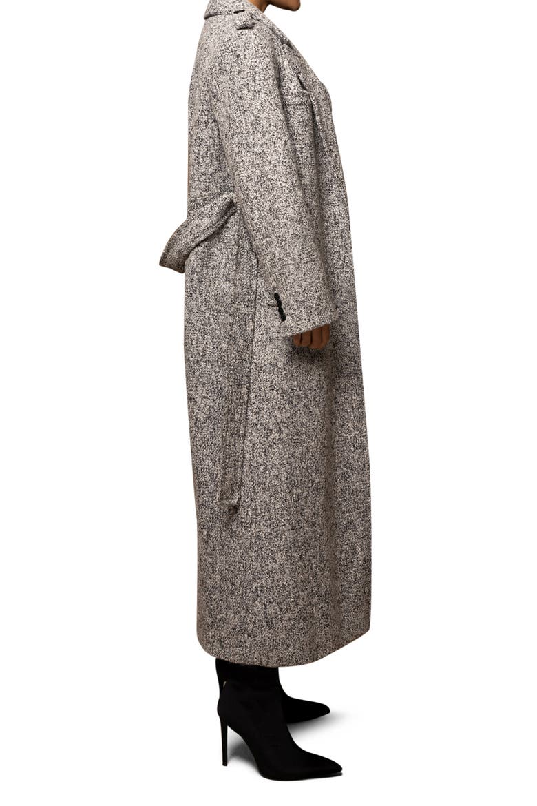 Savannah Belted Tweed Coat, Alternate, color, GRAY