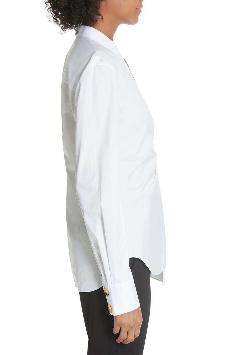 Asymmetrical Large Button Top, Alternate, color, WHITE