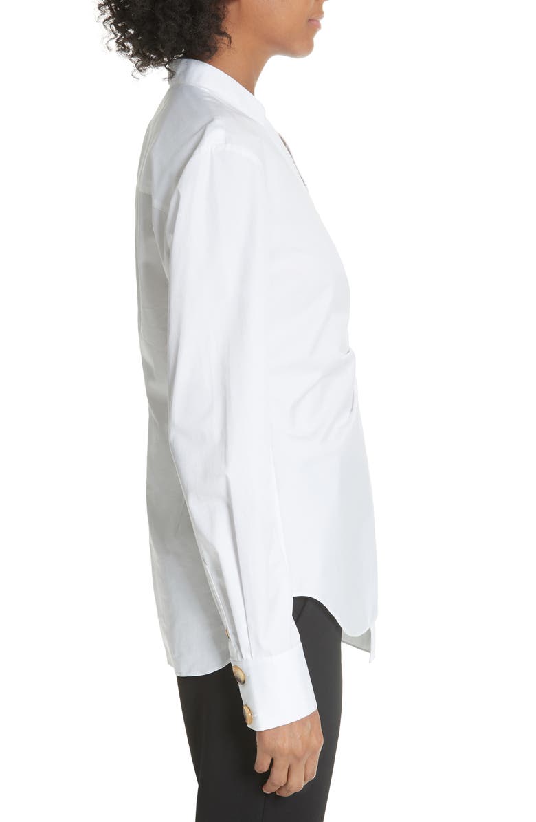 Tibi Asymmetrical Large Button Top, Alternate, color,