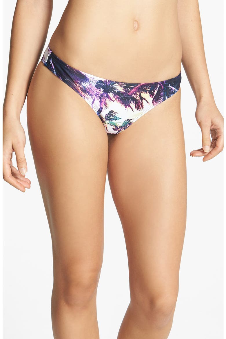 'Sunset Stripes' Surfer Bikini Bottoms, Main, color, TRUE BLACK SUNSET STRIPES