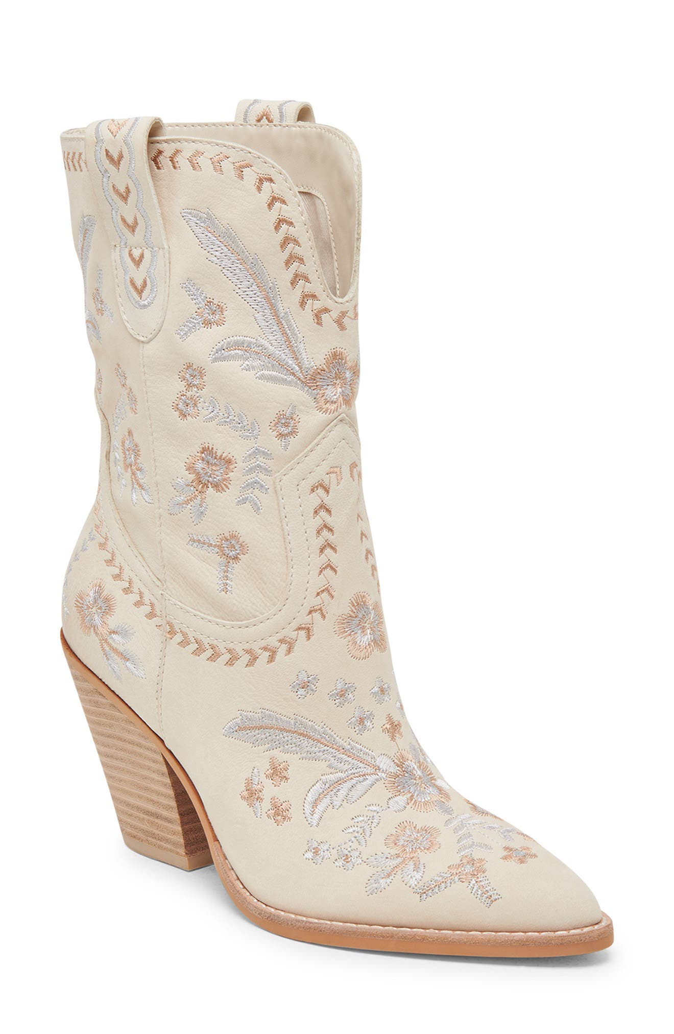 Dolce Vita Jessey Floral Pointed Toe Western Boot, Main, color, 