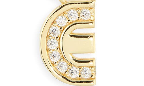 Argento Vivo Sterling Silver Cubic Zirconia Initial Pendant Necklace In Gold