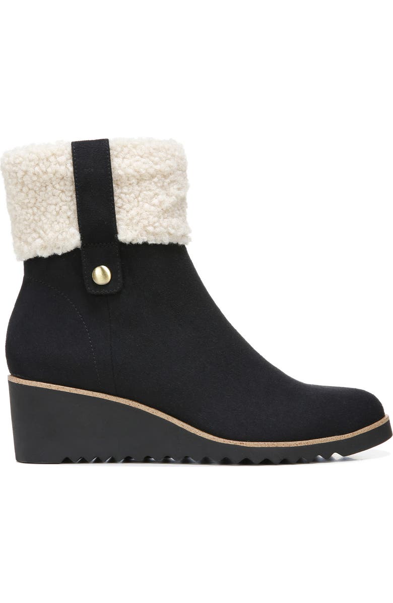 LifeStride Zurich Faux Shearling Cuff Wedge Bootie, Alternate, color,